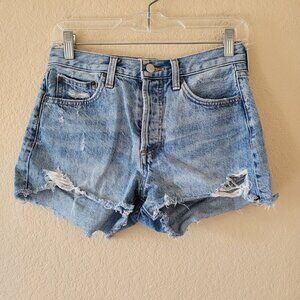 Aritzia Denim Forum The Ex Boyfriend Cut Off Denim Jean Shorts Sz 24 Blue Beach